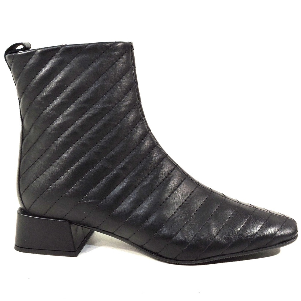 NAPOLEONI 🇮🇹 WOMEN'S BLACK SOFT LEATHER COMFORT ANKLE BOOTIE - Picture 4 of 8